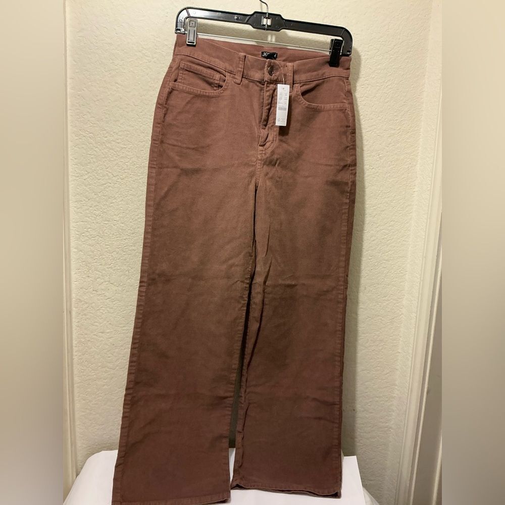 New J.Crew Wide-Leg High-Rise Jeans corduroy in Dusty Brown